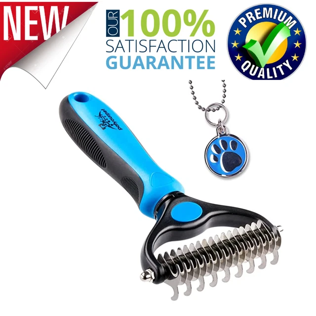 Brush Pet Dog Cat Grooming Hair Comb Remover Tool Fur Undercoat Rake Double-Side