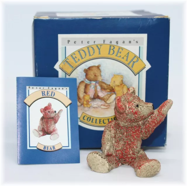 Teddy Bear 'Red'  Peter Fagan Colour Box Miniatures Ornament Boxed