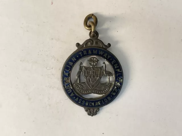 Vintage Early Number Australian Tramways Employees Association Union Badge Medal