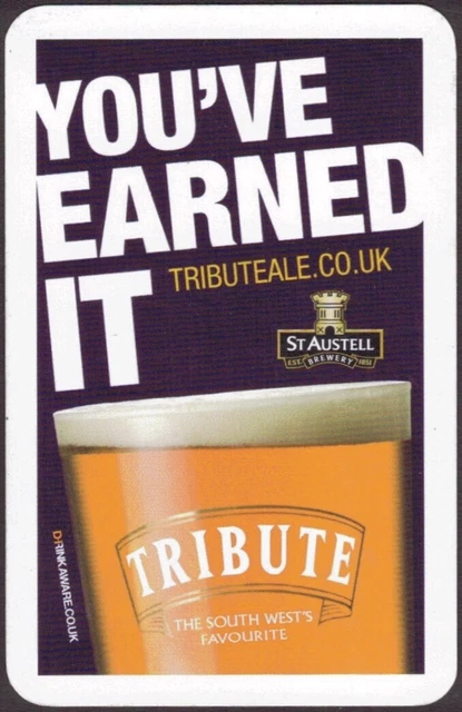 Spielkarten 1 Einzelkarte ST AUSTELL Brauerei TRIBUTE Bier Werbung Kunst Pint