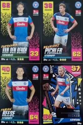 TOPPS MATCH ATTAX Bundesliga 2022 2023 All 4 Cards Holstein Kiel £0.87