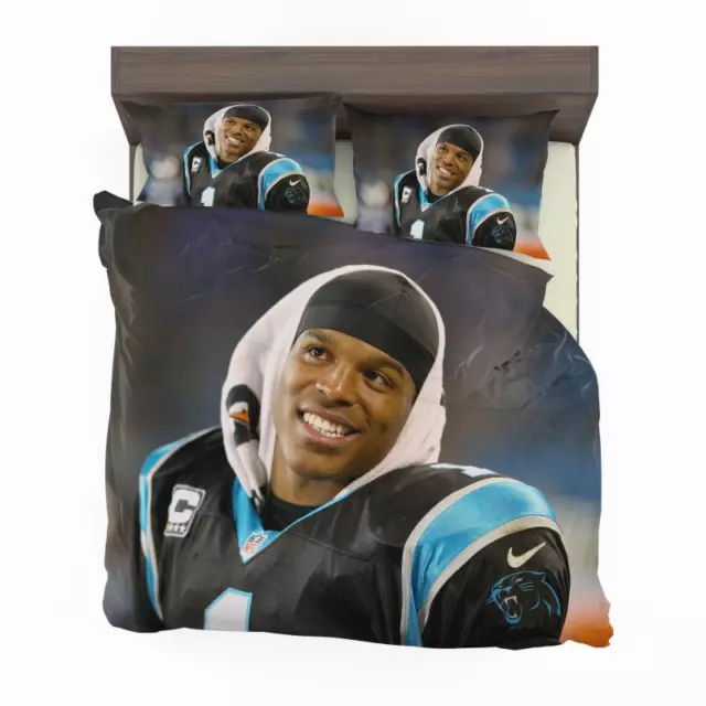 Cam Newton Quarterback Carolina Panthers Nfl Quilt Duvet Cover Set Pillowcase