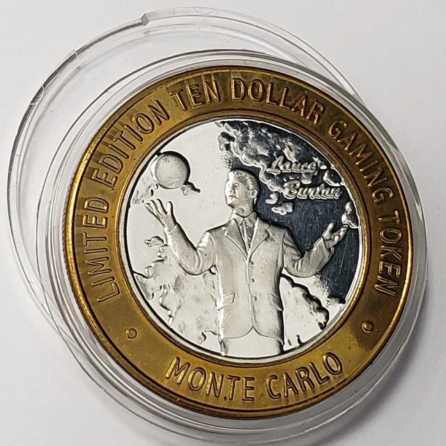 2000 G Monte Carlo Casino .999 Silver Strike $10 Lance Burton Ball Token ~MC0023
