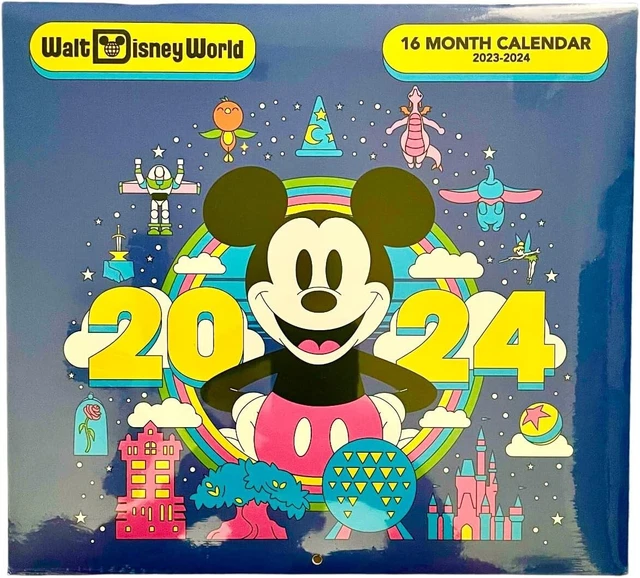 2024 DISNEYLAND DISNEY Parks Mickey Mouse 16 Month Calendar NEW Poster