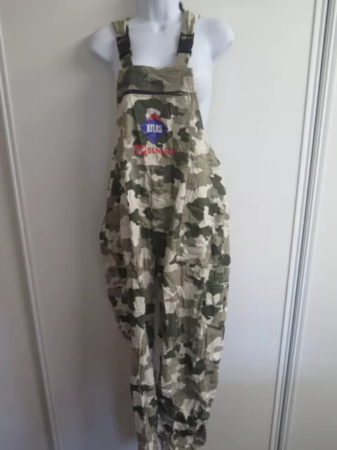 VINTAGE Denim Oversized Dungarees Overalls Size L UK 14/16 Euro 42/44 Camouflage