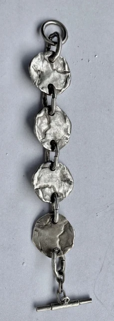 Bracelet Moderniste En étain Doré Et émaillé Signé BICHE DE BERE - Paris - Parfait état