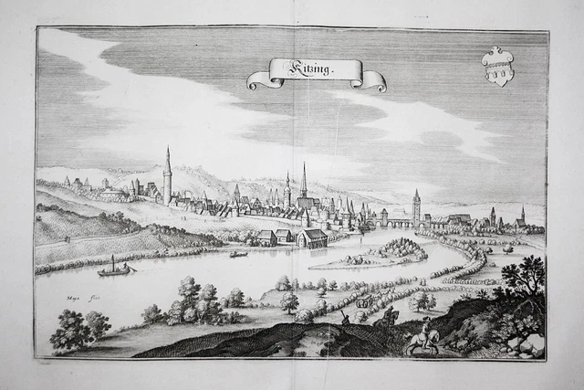 Kitzing Kitzingen Unterfranken Bayern Kupferstich Merian 1650