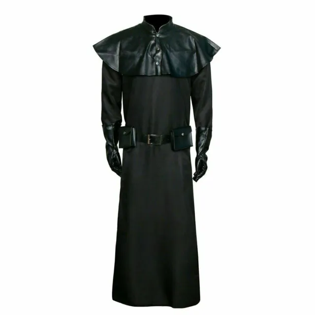Plague Doctor Costume Cloak Robe HalloweenProps Medieval Monk Priest Renaissance