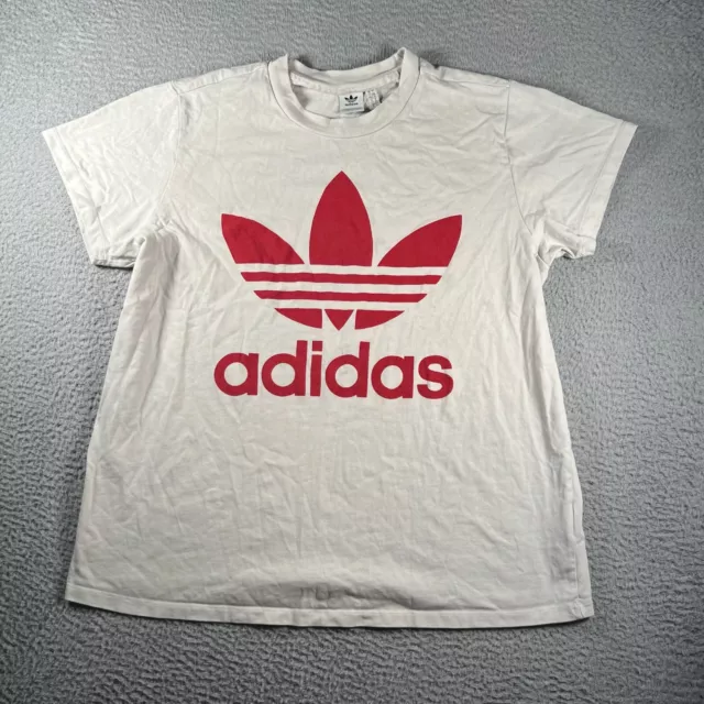 Camiseta Adidas Para Hombre Grande Blanca Roja Tre Lámina Gráfica Informal Clásica Ropa de Calle