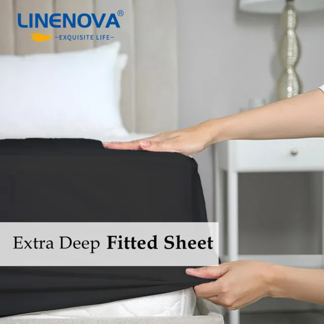 Deep Pocket Fitted Sheet Premium 1000TC Cotton Blend Sheet Up to 40CM 5 Sizes AU