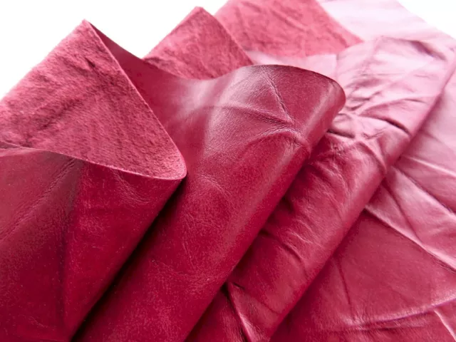Lederhaut ROT Vintage 180x90 1,0mm VINTAGE Rindleder Dickleder Sattelleder LARP