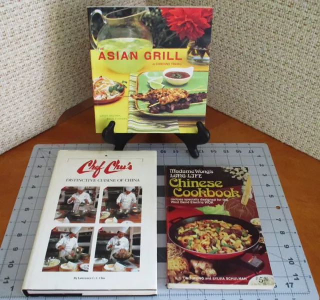 lot of 3 Asian Cuisine Grill   Cookbooks Madame Wong Chef Chu's Corinne Trang