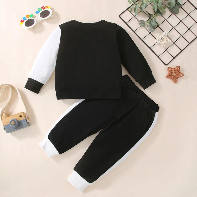 Felpa neonato bambini 2 pezzi tuta top felpa + pantaloni vestiti set outfit 7