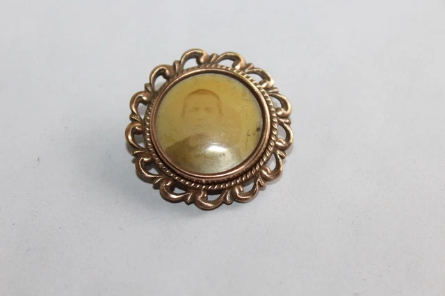 Broche Vintage Aztèque/Maya Métal Doré - 31,2 G, Occasion Rare, Bijou Ancien