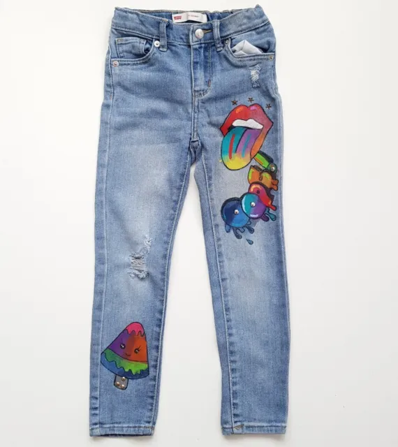 Jeans LEVI'S 711 Skinny per bambini blu skinny personalizzati, borchie età 6