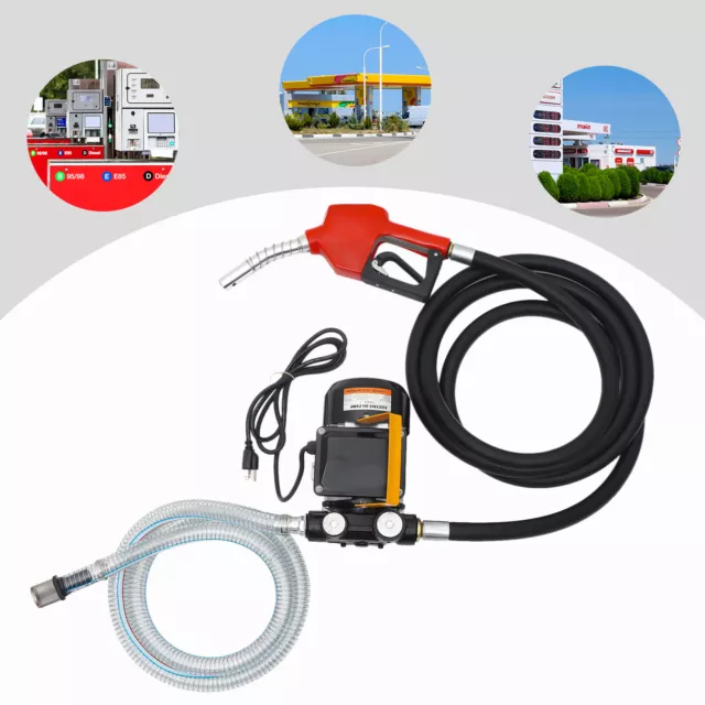 Electric Fuel Transfer Pump Self-priming Oil Diesel Pump w/ Hoses & Nozzle 110V 2