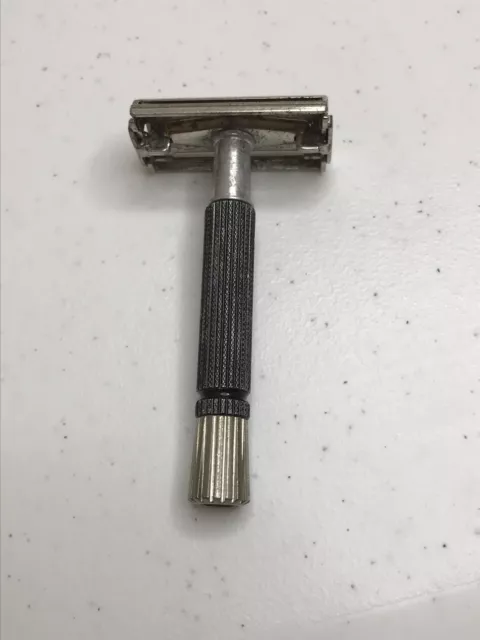 Vintage Gillette Black Super Speed TTO DE Safety Razor N-2 1968