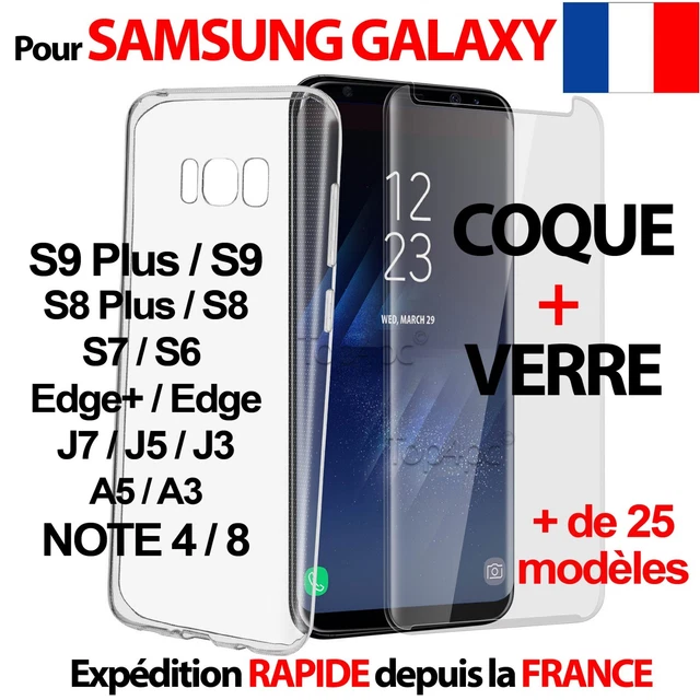 Etui Housse Coque + Film Verre Trempé Protection Écran Pour Samsung Galaxy S9 S8 Etui Housse Coque + Film Verre Trempé Protection Écran Pour Samsung Galaxy S9 S8