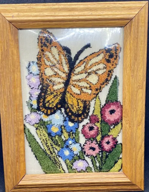 "Bordado con aguja punzón de colección mariposa florales acabado enmarcado 5"" x 7"
