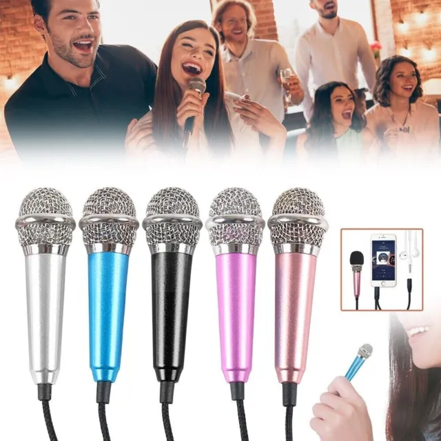 Mini Studio Microphoe Phone Karaoke Mic 3.5mm for Iphone Android with Sponge A