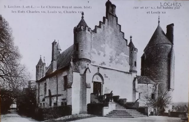 Château de Loches, France, Magic Lantern Glass Photo Slide