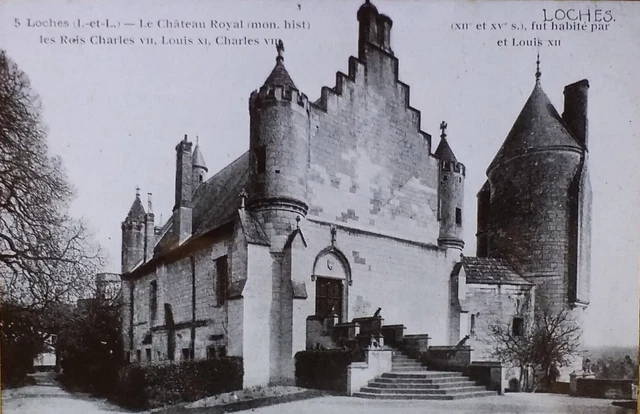 Château de Loches, France, Magic Lantern Glass Photo Slide