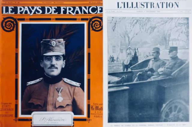 1915 Serbie Prince Alexandre 2 Journaux Anciens