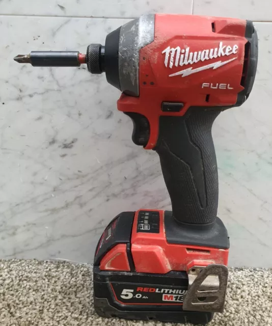 Milwaukee 18v Fuel Brushless Three Speed Impact Driver +5ah Battery M18 FID2