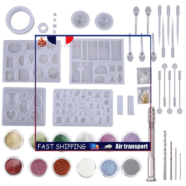Epoxy Resin Molds 143 Pack DIY Silicone Resin Jewelry Making and Tool Kit