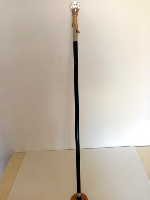 Canne De Marche En Bambou Vintage - Pommeau Bois - Longueur 88 Cm - Bon état