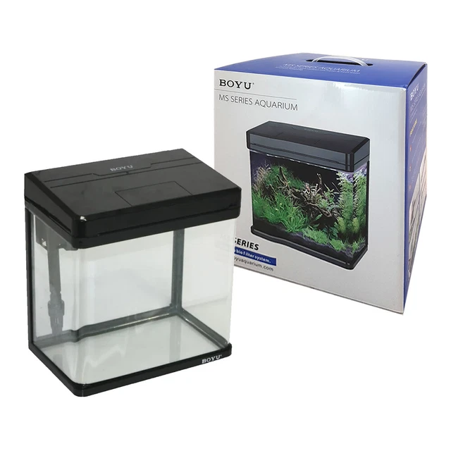Boyu MS-220 All In One Curved Plastic Aquarium Fish Tank Filter/LED 8L Black