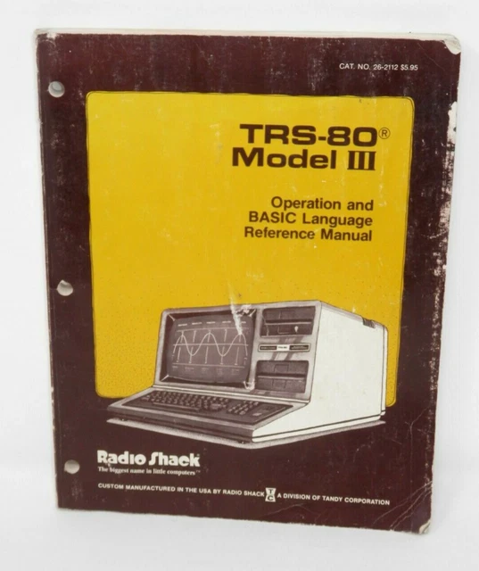 VINTAGE RADIO SHACK TRS80 Model III Operation & BASIC Language