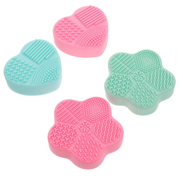 4 pz pad di pulizia per pennello trucco spazzole in silicone spazzolino di pulizia