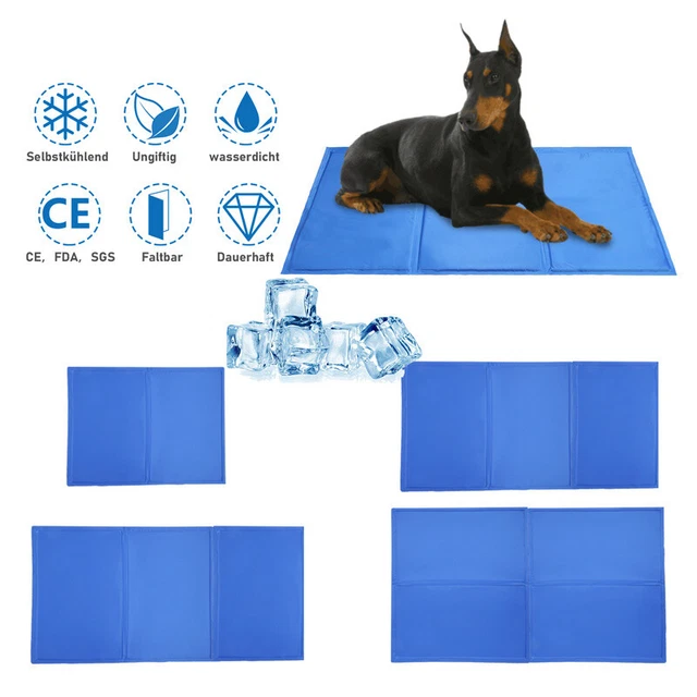 Alfombra frigorífica perro manta frigorífica mascotas verano cojín frigorífico asiento de coche grande azul gel