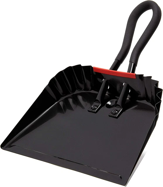 Metal Dustpan Duty Black Metal Dustpan Stainless Steel Wide Scooper Handheld Spa