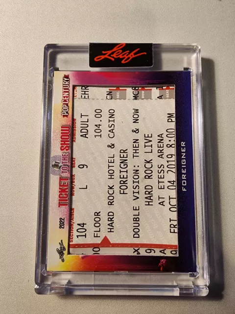 2022 Leaf Metal Pop Century Ticket to the Show Foreigner #TS-397