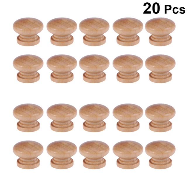 20 PIEZAS Botones de cajón Manijas de cajón Botón de armario Muebles Redondos Manija de madera