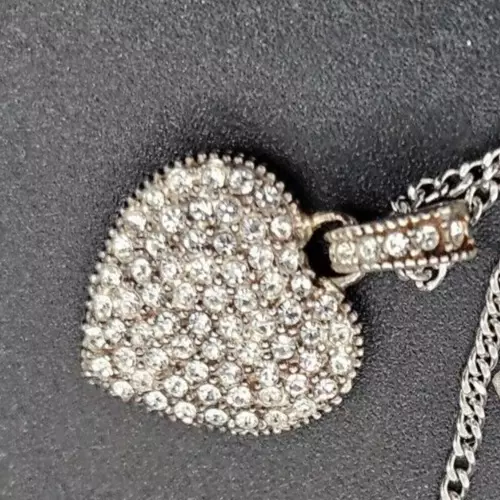 Judith Jack Sterling Silver Marcasite Swarovski Crystal Heart Pendant Necklace