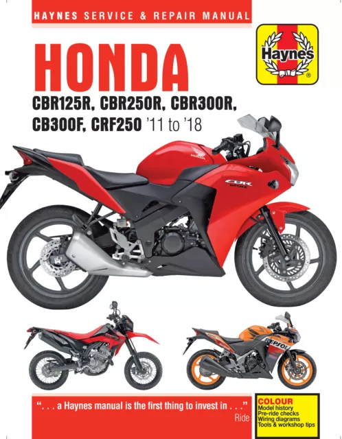 Honda CBR125/250/300R, CB300F & CRF250L/M (11 - 18) Haynes Manual (Paperback)