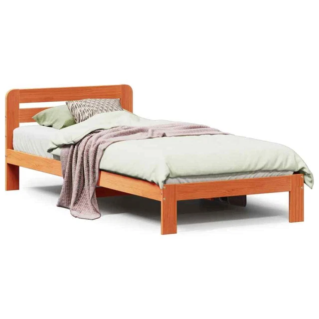 BED FRAME WITHOUT Mattress Wax Brown 100x200 cm Solid Wood Pine vidaXL