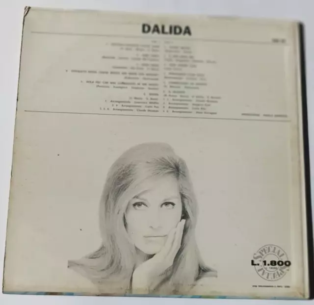 Dalida  # Dalida #  (Barclay in italiano)  VINILE LP VG/VG 2