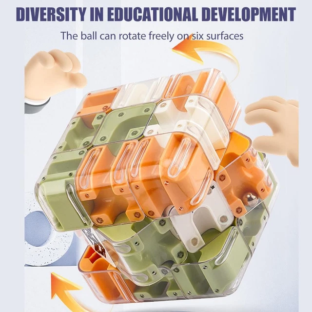 Large 3D Labyrinth Cube Puzzle, 3D Magic Cube Maze Ball Puzzle, Spatial