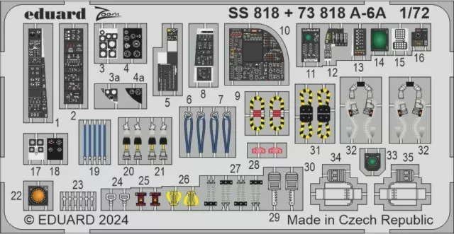 Eduard ZooM 1/72 A-6A Intruder Photoetch Interior Cockpit Detail Trumpeter SS818