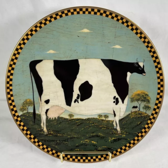 Vtg 1994 Lenox Warren Kimble Barnyard Holstein Cow Plate 8” #A4066
