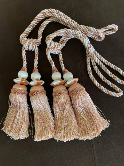 Luxurious Curtain & Drapery Tassel Tiebacks Decorative Rope Holdbacks (Set of 2)