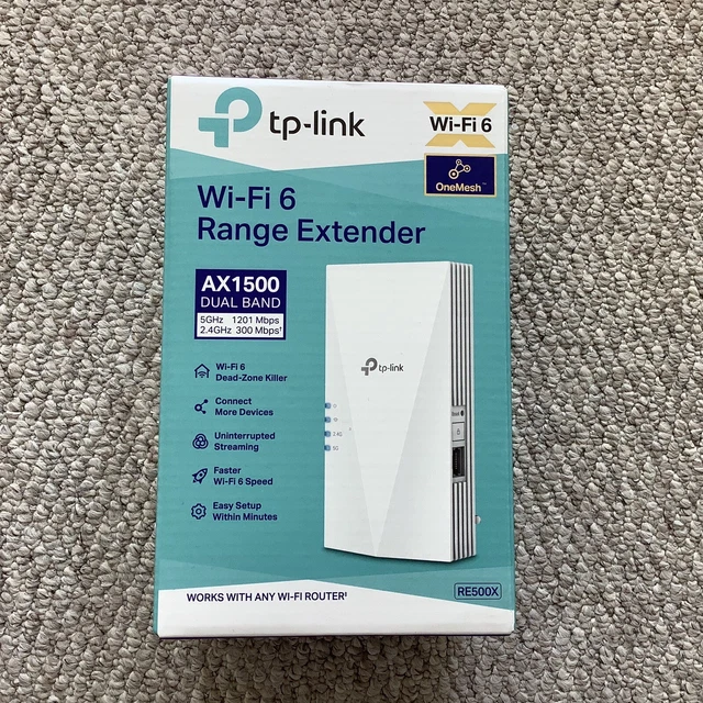 TP-LINK AX1500 DUAL Band Wi-Fi 6 Range Extender/Hotspot RE500X UK Plug ...