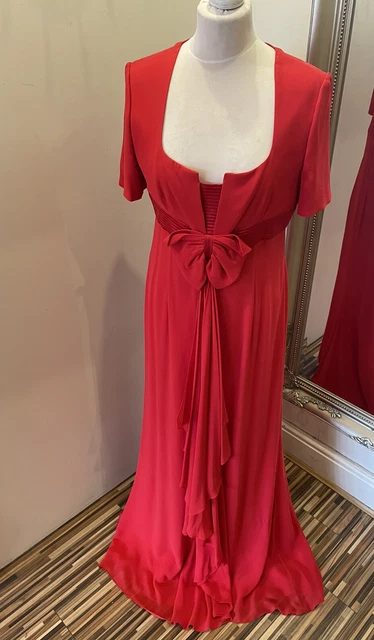 Beautiful red 100% silk Escada evening dress