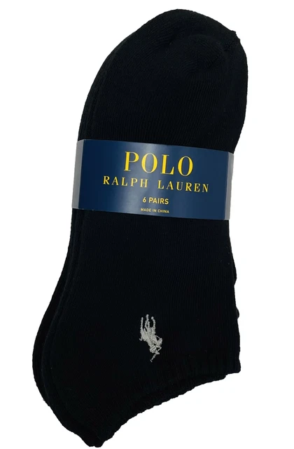 Polo Ralph Lauren Women`s No Show 6-Pairs Classic Sport Socks Black