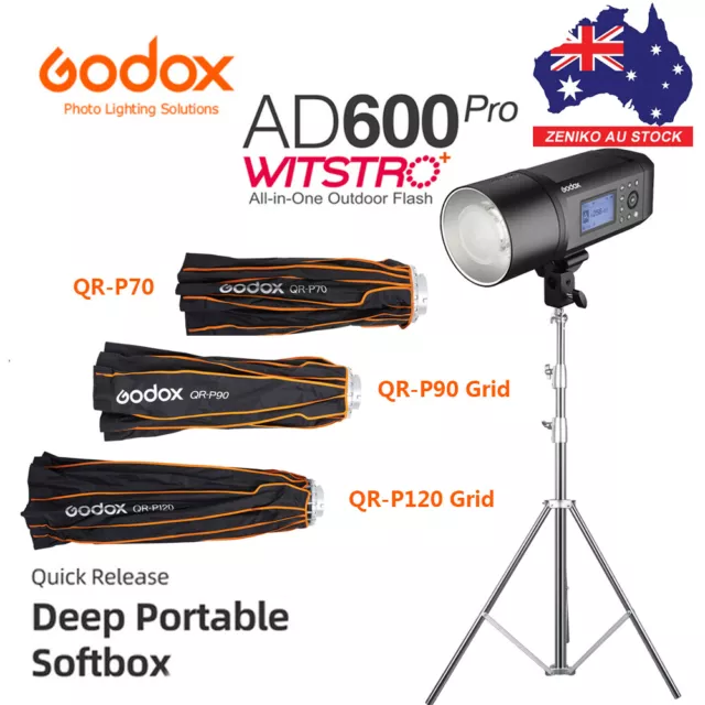 Godox AD600Pro 600WS TTL Outdoor Flash,QR-P70/90/120 Parabolic Softbox, Tripod