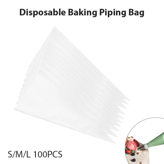 100pcs Disposable Pastry Bags Cake Cream Piping Bag Kitchen Baking Accessor-xd